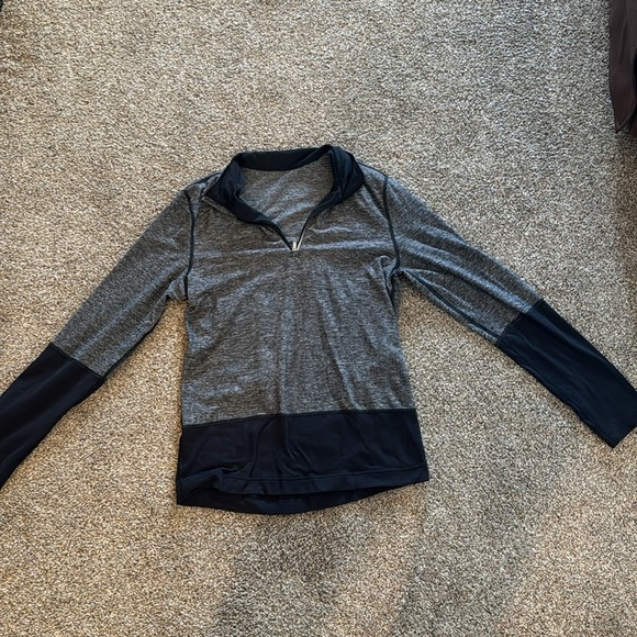 Lululemon Mens Speed 1/2 Zip Pullover Lightweight Heather Blk No Sz App M-L - Picture 2 of 4